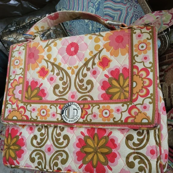 Vera Bradley Colorful Crossbody Bag 2010 Retired Print - Picture 9 of 9